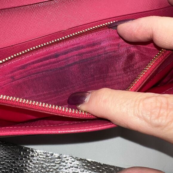 Prada Saffiano Pink and Cream Interior Long Wallet RARE - Picture 10 of 16